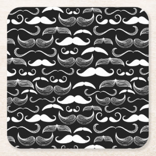 Dessous-de-verre Carré En Papier Un club des messieurs. Motif de moustache