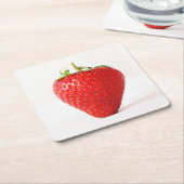 Dessous-de-verre Carré En Papier Un coastère de fraise rouge (Incliné)