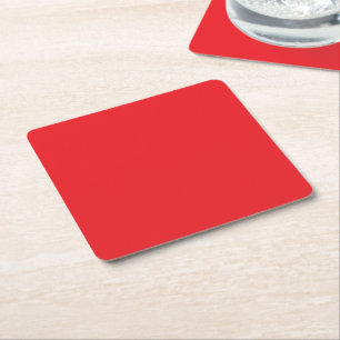 Dessous-de-verre Carré En Papier un fond rouge avec une bordure blanche