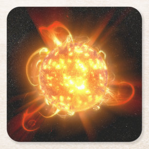 Dessous-de-verre Carré En Papier Un jeune nain rouge