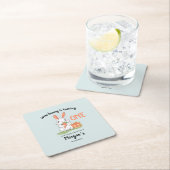 Dessous-de-verre Carré En Papier Un Lapin Est Un Garçon Filles 1Er Anniversaire (En situation)