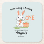 Dessous-de-verre Carré En Papier Un Lapin Est Un Garçon Filles 1Er Anniversaire (Devant)