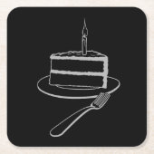 Dessous-de-verre Carré En Papier Un magnifique morceau de gâteau Conception, Annive (Devant)