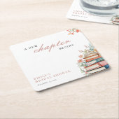 Dessous-de-verre Carré En Papier Un nouveau chapitre commence Books Bridal Shower (Incliné)