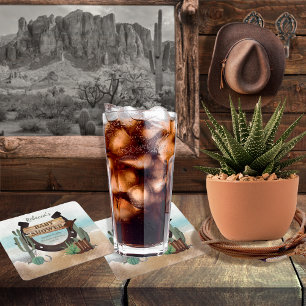Dessous-de-verre Carré En Papier Un petit Baby shower Western Boy Cowboy