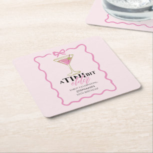 Dessous-de-verre Carré En Papier Un peu plus vieux Martini joli bordure rose annive