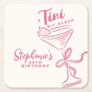 Dessous-de-verre Carré En Papier Un Tini un peu plus vieux 30e anniversaire de Pink