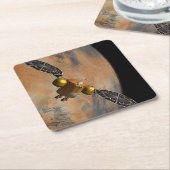 Dessous-de-verre Carré En Papier Un vaisseau Spacecraft Orbitant Mars. (Incliné)