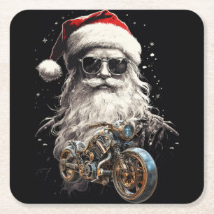 DESSOUS-DE-VERRE CARRÉ EN PAPIER UN VOYAGE COOL POUR PÈRE NOËL