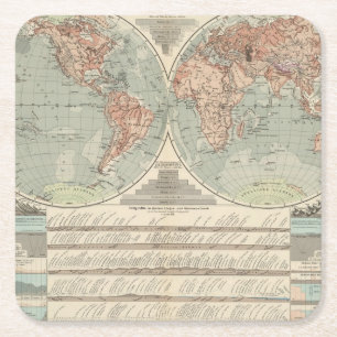 Dessous-de-verre Carré En Papier Und Tiefen - carte de Hohen d'atlas de cieux et