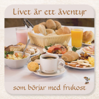 Dessous-de-verre Carré En Papier Underlägg — Frukost