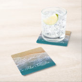 Dessous-de-verre Carré En Papier Une avec la plage (En situation)