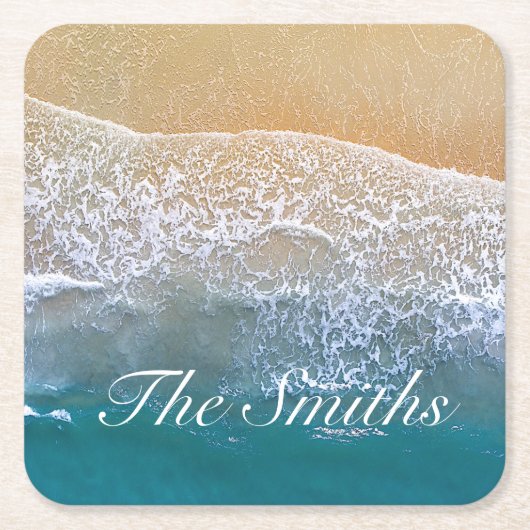Dessous-de-verre Carré En Papier Une avec la plage (Devant)