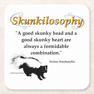 Dessous-de-verre Carré En Papier Une bonne tête de skunky et un bon coeur de skunky