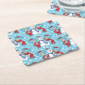 Dessous-de-verre Carré En Papier Une chose deux Motif de neige (Incliné)