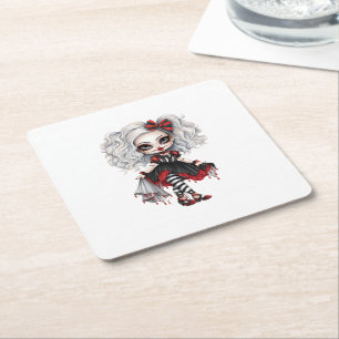 Dessous-de-verre Carré En Papier Une collection de designs Halloween pour jolie fil