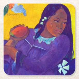 Dessous-de-verre Carré En Papier Une femme avec un manchot, Gauguin