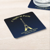 Dessous-de-verre Carré En Papier Une nuit à Paris (Incliné)