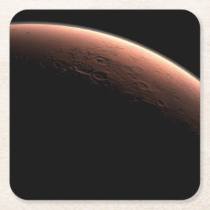 Dessous-de-verre Carré En Papier Une Partie De Mars À La Limite De La Lumière Et De