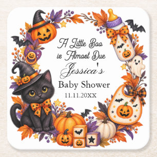 Dessous-de-verre Carré En Papier Une petite boo est presque due pour Halloween Baby