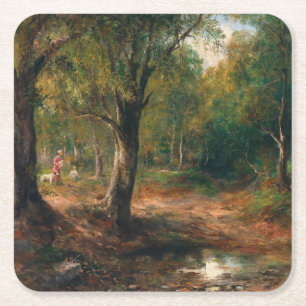 Dessous-de-verre Carré En Papier Une promenade dans la forêt - Emil Barbarini