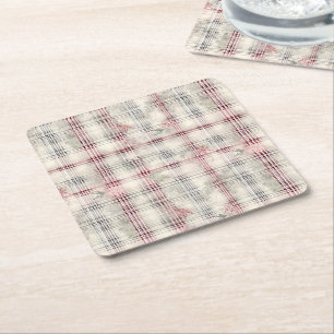 Dessous-de-verre Carré En Papier Une série de dessins floraux tartan de Noël #13