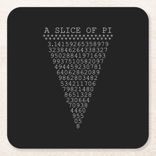 Dessous-de-verre Carré En Papier Une tranche de typographie de Pi (Devant)