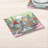 Dessous-de-verre Carré En Papier Une vue de Tokyo (Incliné)
