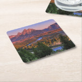 Dessous-de-verre Carré En Papier Une vue pendant le matin (Incliné)