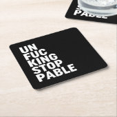 Dessous-de-verre Carré En Papier Unfu*kingstoppable (Incliné)