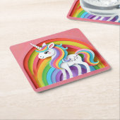 Dessous-de-verre Carré En Papier Unicorne (Incliné)