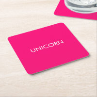 "Unicorne" minimaliste rose chaud fuchsia blanc pe