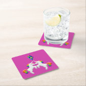 Dessous-de-verre Carré En Papier Unicornes (En situation)