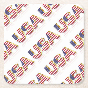 DESSOUS-DE-VERRE CARRÉ EN PAPIER USA