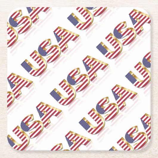 DESSOUS-DE-VERRE CARRÉ EN PAPIER USA (Devant)