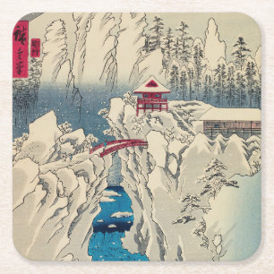 Dessous-de-verre Carré En Papier Utagawa Hiroshige - Neige sur le mont Haruna