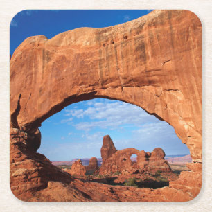 Dessous-de-verre Carré En Papier Utah, parc national des Arches, Turret Arch 2