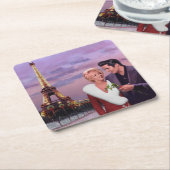 Dessous-de-verre Carré En Papier Vacances de Paris (Incliné)