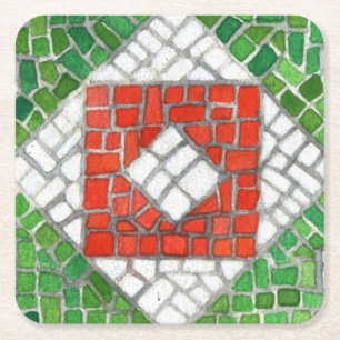 Dessous-de-verre Carré En Papier VACANCES MOSAIC Carré Dessous de verre en papier