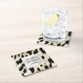 Dessous-de-verre Carré En Papier Vache blanche noire (En situation)