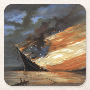 Dessous-de-verre Carré En Papier Vaisseau amiral de la guerre civile rebelle sur le
