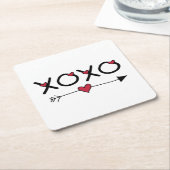 Dessous-de-verre Carré En Papier Valentines XOXO (Incliné)