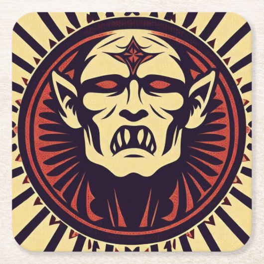 DESSOUS-DE-VERRE CARRÉ EN PAPIER 'VAMPIRE' (Devant)