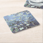 Dessous-de-verre Carré En Papier Van Gogh Almond Blossoms en acier bleu<br><div class="desc">Fleurs d'amandes par Vincent Van Gogh modification de couleur copyright 2sweet4wordsDesigns/ PureVintage Love Obtenez la beauté de Van Gogh's bien-aimé Almond Blossom dans les couleurs qui correspondent à votre maison. vincent van gogh,  van gogh,  fleurs d'amandes,  fleurs,  floral,  jolie,  belle,  belle, </div>