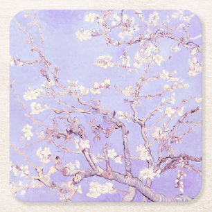 Dessous-de-verre Carré En Papier Van Gogh Almond Blossoms Lavande