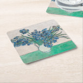 Dessous-de-verre Carré En Papier Van Gogh Iris Vase Peinture Impressionnisme (Incliné)