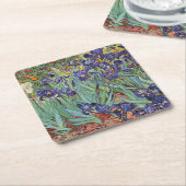 Dessous-de-verre Carré En Papier Van Gogh Irises Peinture impressionniste (Incliné)