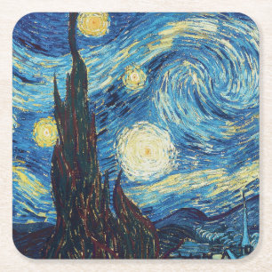 Dessous-de-verre Carré En Papier Van Gogh Starry Classic Nuit Impressionnisme Art