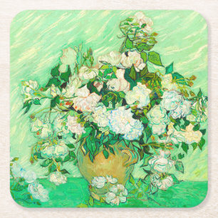 Dessous-de-verre Carré En Papier Van Gogh White Roses