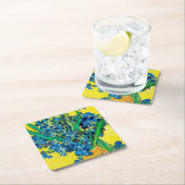 Dessous-de-verre Carré En Papier Vase avec Irises, Van Gogh (En situation)